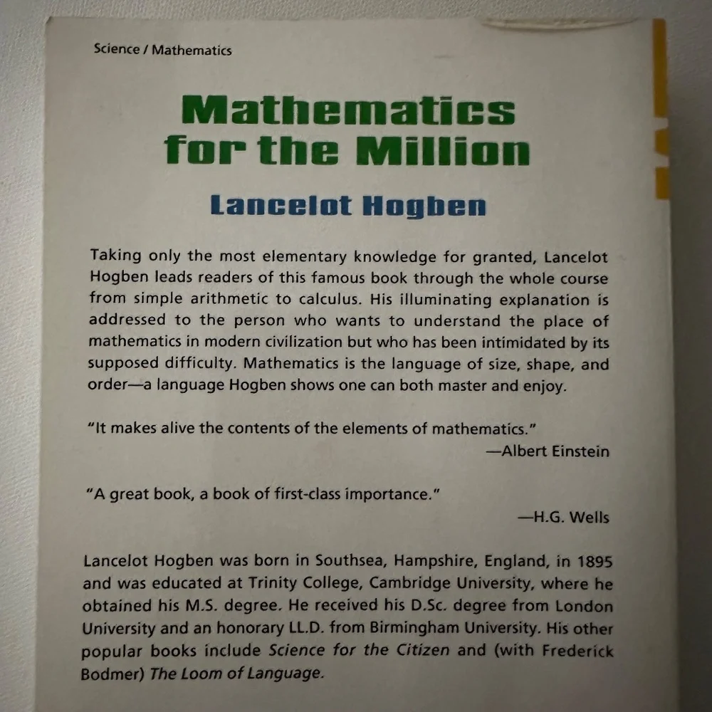 Mathematics for the Million: How to Master the Magic of Numbers Book - Picture 4 of 6